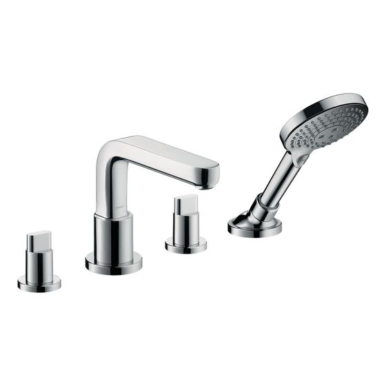 hansgrohe 4-Loch Wannenarmatur Metris S Fertigset chrom Wannenrandmontage