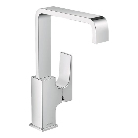 hansgrohe Metropol Einhebel-Waschtischmischer 230mm 5l/min Chrom Ausladung 165mm, Hebelgriff, Push-Open Garnitur