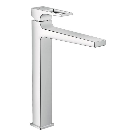 hansgrohe Metropol Einhebel-Waschtischmischer 260mm 5l/min Chrom Ausladung 204mm, Bügelgriff für Aufsatzwaschtische, Push-Open