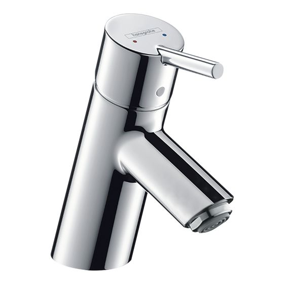 hansgrohe Talis S Einhebel-Waschtischmischer 70mm, Chrom für Niederdruck/offene Warmwasserbereiter mit Zugstangen-Garnitur