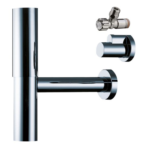 hansgrohe Flowstar Set Designsiphon mit zwei Eckventilen und Schubern, Chrom