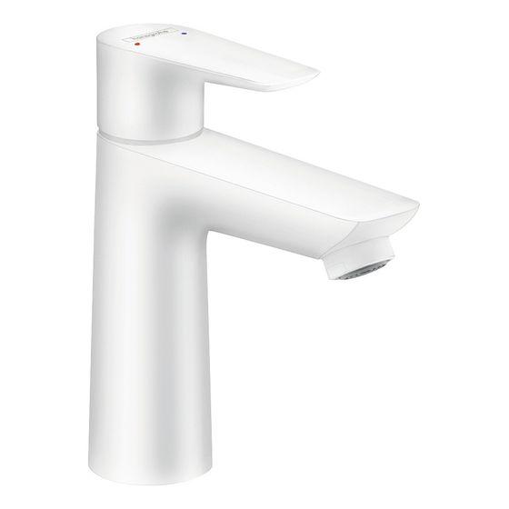 Hansgrohe Talis E Einhebel-Waschtischmischer 110mm, mit Zugstangen-Ablaufgarnitur, Mattweiß