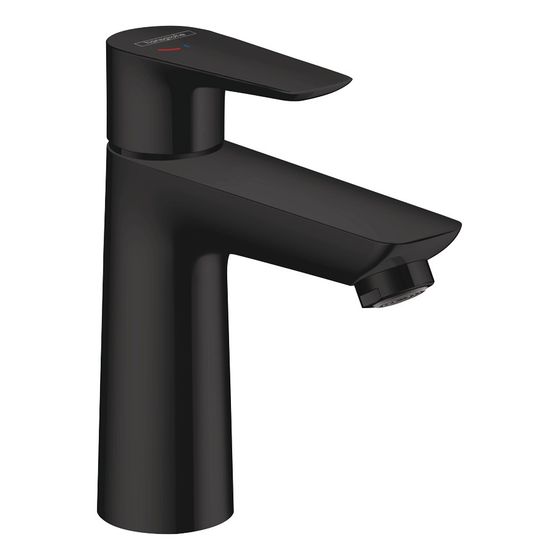 Hansgrohe Talis E Einhebel-Waschtischmischer 110mm, CoolStart mit Zugstangen-Ablaufgarnitur, Mattschwarz