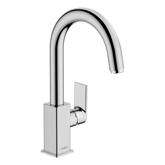 Hansgrohe Vernis Shape Einhebel-Waschtischmischer, 5l/min, Schwenkauslauf, Zugstangen-Ablaufgarnitur, Chrom