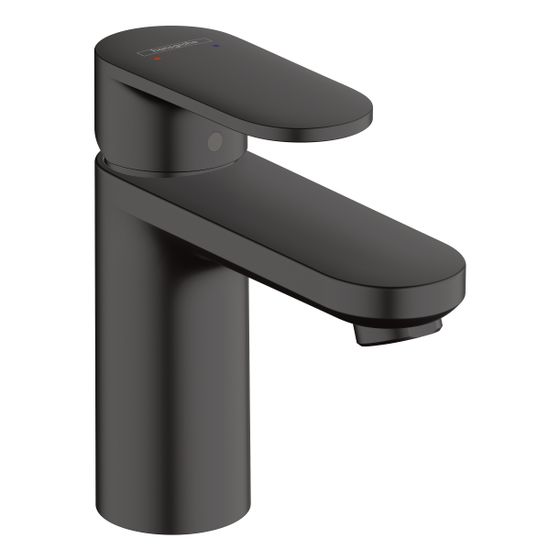 Hansgrohe Vernis Blend Einhebel-Waschtischmischer 100mm, mit Zugstangen-Ablaufgarnitur, Mattschwarz