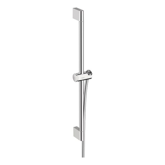 hansgrohe Unica Brausestange Pulsify S 669mm Chrom mit Push Handbrausehalter und Isiflex Brauseschlauch 1,60m