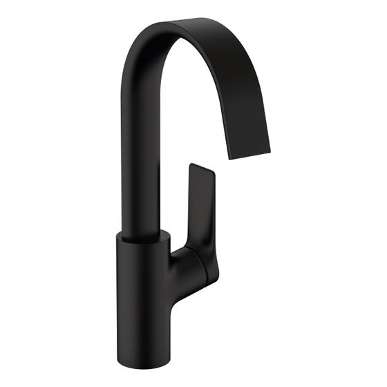 hansgrohe Vivenis Einhebel-Waschtischmischer 210mm 5l/min Mattschwarz mit Schwenkauslauf ohne Garnitur