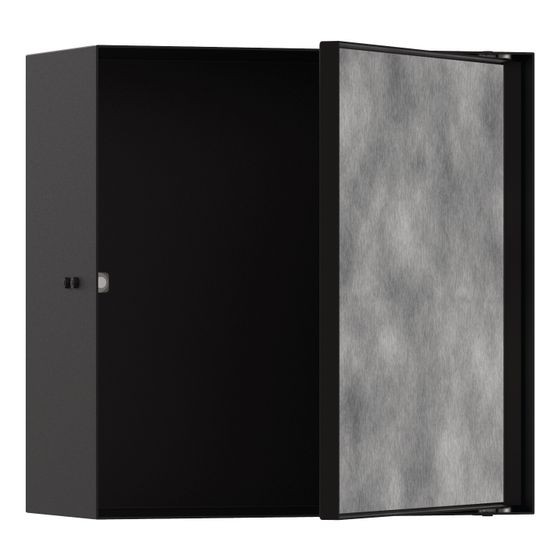 Hansgrohe XtraStoris Rock Wandnische mit befliesbarer Tür 300x300x140mm, Mattschwarz