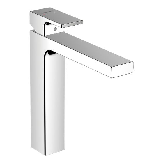 hansgrohe Vernis Shape Einhebel-Waschtischmischer 190mm 5l/min Chrom mit isolierter Wasserführung, Metall-Zugstangen-Garnitur