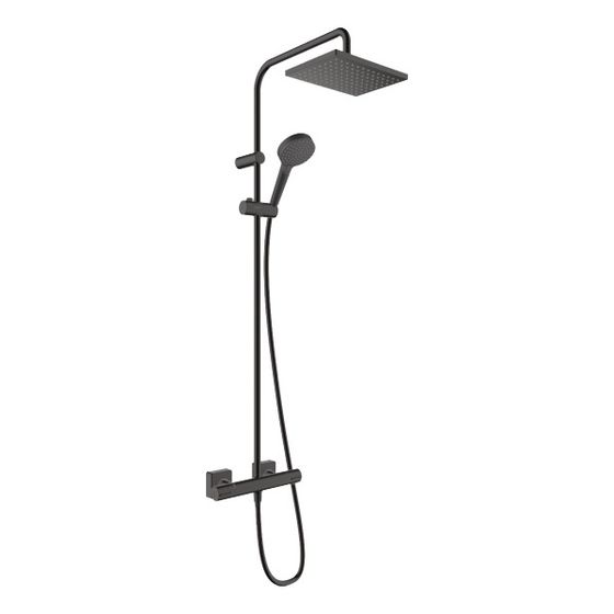 hansgrohe Vernis Shape Showerpipe 230mm 1jet 15,2l/min mit Thermostat, Mattschwarz