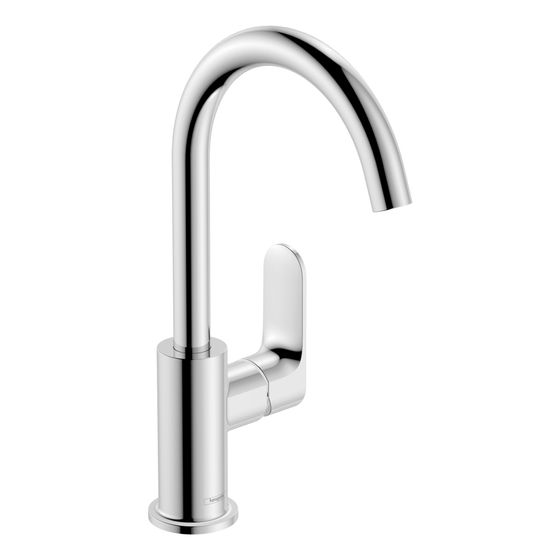 hansgrohe Rebris S Einhebel-Waschtischmischer 210mm 5l/min Chrom mit Schwenkauslauf, Zugstangen-Garnitur