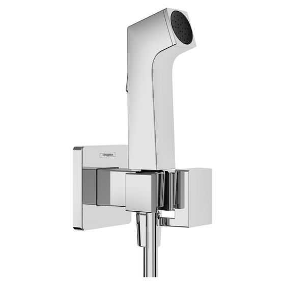 Hansgrohe Bidette Handbrause 1jet E EcoSmart 6,2l/min für Warmwasser, Brausehalter, Brauseschlauch 125cm, Chrom