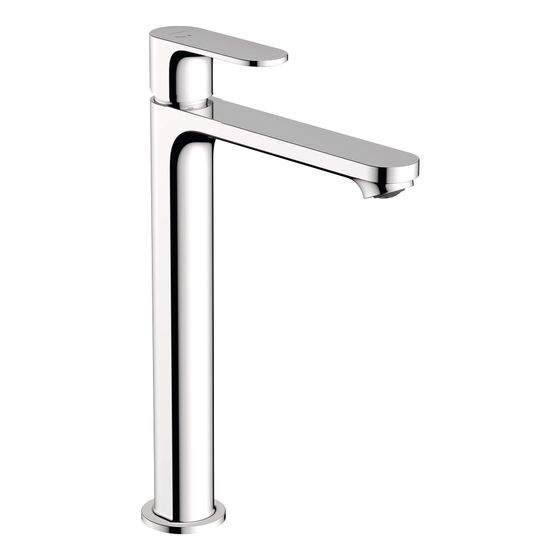 hansgrohe Rebris S Einhebel-Waschtischmischer 240mm 4l/min CoolStart Chrom EcoSmart plus für Aufsatzwaschtische mit Zugstangen