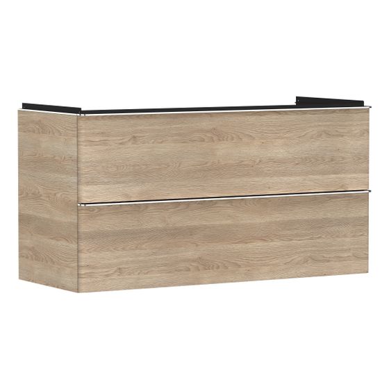 Hansgrohe Xelu Q Waschtischunterschrank Eiche Natur 1180x475mm, 2 SK für Waschtisch, Griff Chrom