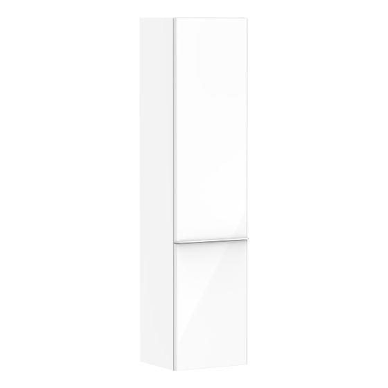 hansgrohe Xelu Q Hochschrank Weiß Hochglanz 400x350mm, Griff Mattweiß, Türanschlag rechts