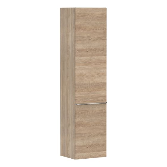 hansgrohe Xelu Q Hochschrank Eiche Natur 400x350mm, Griff Chrom, Türanschlag rechts