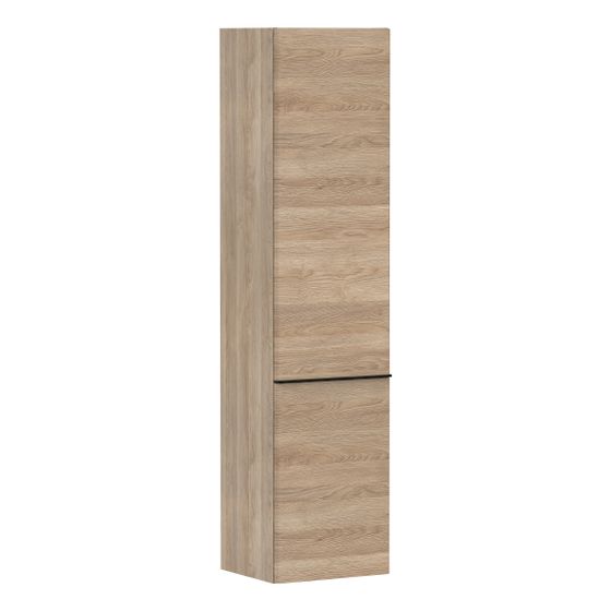 hansgrohe Xelu Q Hochschrank Eiche Natur 400x350mm, Griff Mattschwarz, Türanschlag rechts