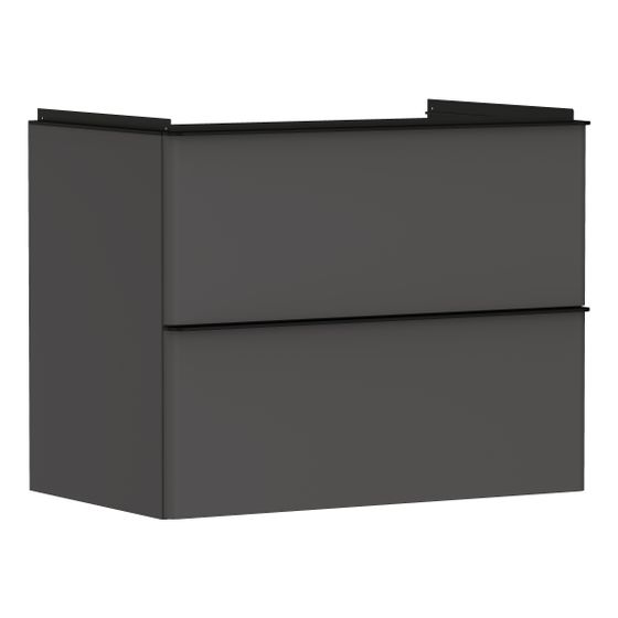 hansgrohe Xelu Q Waschtischunterschrank Diamantgrau Matt 780x475mm, Griff Mattschwarz mit 2 Schubkästen für Waschtisch