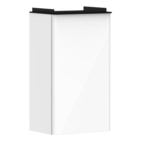 hansgrohe Xelu Q Waschtischunterschrank Weiß Hochglanz 340x245mm, Griff Mattschwarz für Handwaschbecken, Türanschlag links