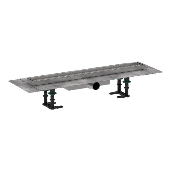 hansgrohe RainDrain Compact Komplettset Duschrinne 600mm, Edelstahl, befliesbar für flache Installation