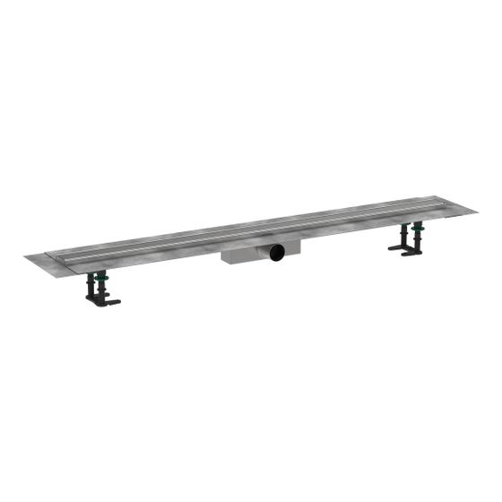 Hansgrohe RainDrain Compact Komplettset Duschrinne 1200mm, für Standardinstallation, Edelstahl gebürstet