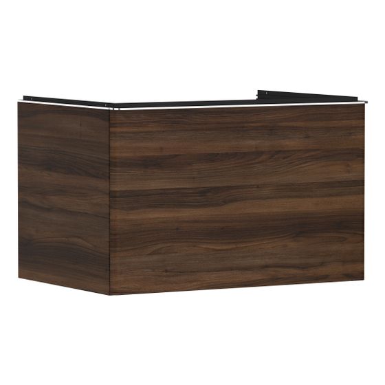 Hansgrohe Xelu Q Waschtischunterschrank Nussbaum Dunkel 780x550mm, 1 Schubkasten für Konsole, Ausschnitt mittig, Griff Chrom