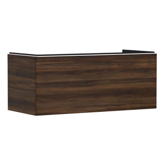 Hansgrohe Xelu Q Waschtischunterschrank Nussbaum Dunkel 1180x550mm, Griff Mattweiß mit 1 Schubkasten für Konsolen, AWT geschl.