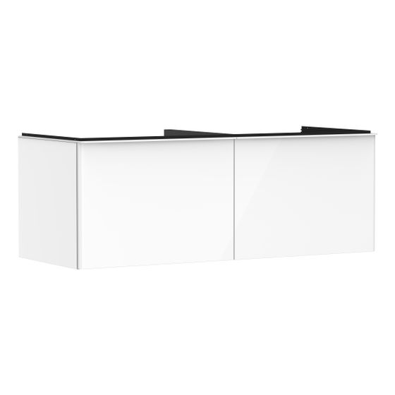Hansgrohe Xelu Q Waschtischunterschrank Weiß Hochglanz 1360x550mm, 2 SK für Konsole, Griff Mattweiß