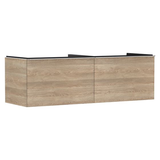 Hansgrohe Xelu Q Waschtischunterschrank Eiche Natur 1560x550mm, 2 SK für Konsole, Griff Chrom