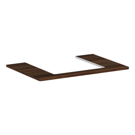 Hansgrohe Xelu Q Konsole 780x550mm, Ausschnitt mittig für Aufsatzwaschtisch geschliffen 500x480mm, Nussbaum Dunkel