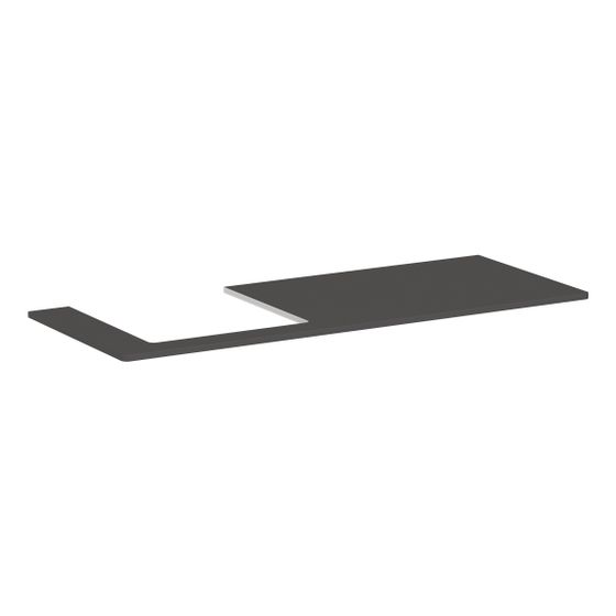 Hansgrohe Xelu Q Konsole 1360x550mm, Ausschnitt links für Aufsatzwaschtisch geschliffen 500x480mm, Diamantgrau Matt