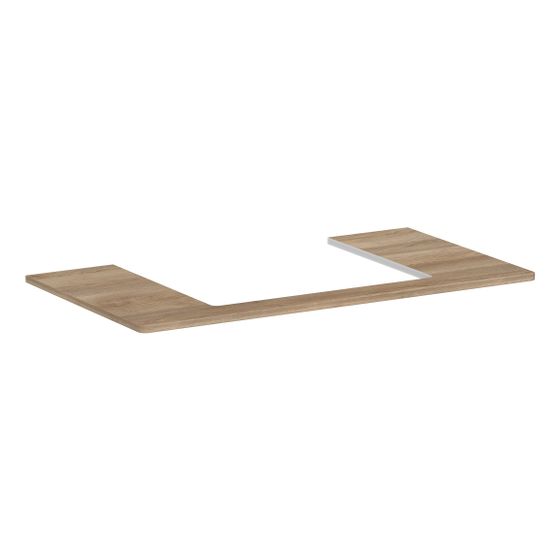 hansgrohe Xelu Q Konsole 980x550mm Eiche Natur, Ausschnitt mittig für Aufsatzwaschtisch geschliffen 600x480mm