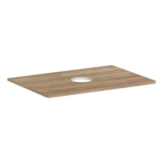 Hansgrohe Xelu Q Konsole 780x550mm, Ausschnitt mittig für Aufsatzwaschtisch ohne Hahnloch, Eiche Natur