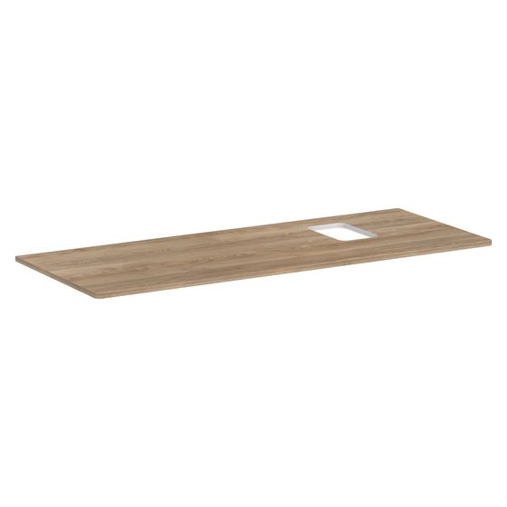 Hansgrohe Xelu Q Konsole 1360x550mm, Ausschnitt rechts für Aufsatzwaschtisch, Hahnloch, Eiche Natur