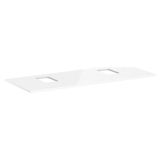 Hansgrohe Xelu Q Konsole 1360x550mm, 2 Ausschnitte für Aufsatzwaschtisch, Hahnloch, Weiß Hochglanz