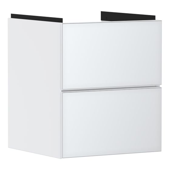 Hansgrohe Xevolos E Waschtischunterschrank Mattweiß 480x475mm, 2 SK für Handwaschbecken, Front Weiß Metallic