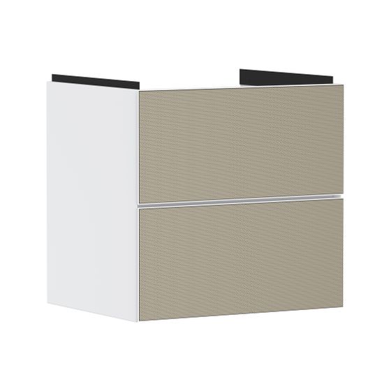 Hansgrohe Xevolos E Waschtischunterschrank Mattweiß 580x475mm, 2 SK für Waschtisch, Front Bronze Struktur