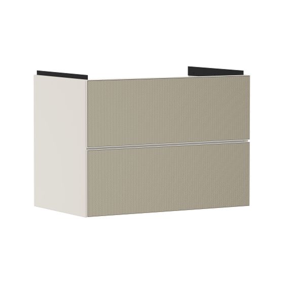 hansgrohe Xevolos E Waschtischunterschrank, Set Sandbeige Matt 780x475mm Front Bronze Struktur mit 2 Schubk. für Waschtisch