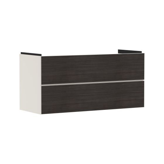Hansgrohe Xevolos E Waschtischunterschrank, Set Sandbeige Matt 1180x475mm Front Eiche Dunkel mit 2 Schubk. für Waschtisch
