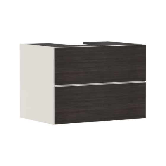 Hansgrohe Xevolos E Waschtischunterschrank, Set Sandbeige Matt 780x550mm Front Eiche Dunkel, 2 Schubk. für Konsolen, AWT