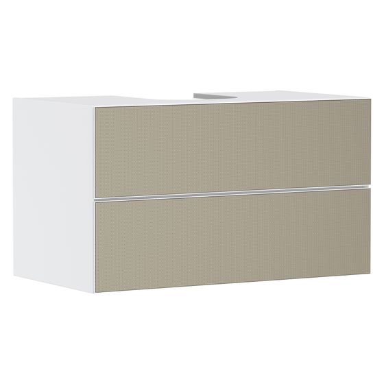 Hansgrohe Xevolos E Waschtischunterschrank Mattweiß 980x550mm, 2 SK für Konsole, Ausschnitt mittig, Front Bronze Struktur