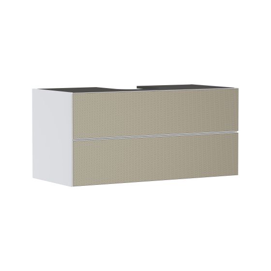 Hansgrohe Xevolos E Waschtischunterschrank Mattweiß 1180x550mm, 2 SK für Konsole, Ausschnitt mittig, Front Bronze Struktur