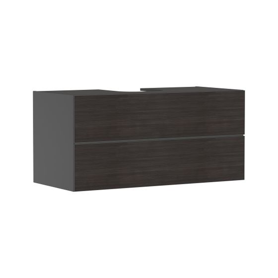 Hansgrohe Xevolos E Waschtischunterschrank, Set Schiefergrau Matt 1180x550mm Front Eiche Dunkel, 2 Schubk. für Konsolen, AWT