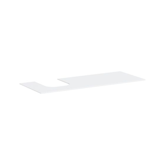 hansgrohe Xevolos E Konsole 1370x550mm Mattweiß mit Ausschnitt links für AWT geschliffen 500x480mm, 580x480mm, 780x480