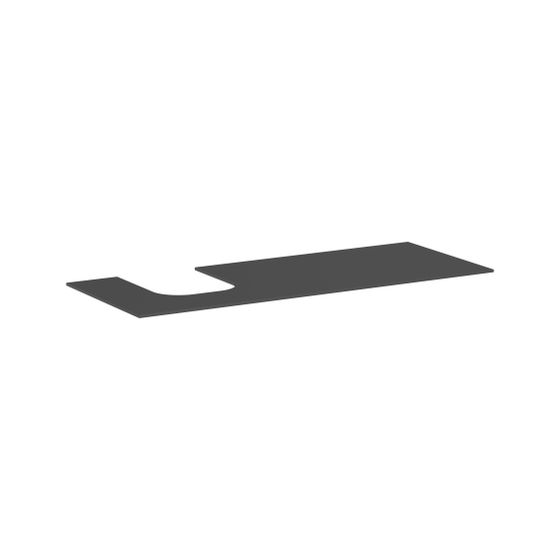 hansgrohe Xevolos E Konsole 1370x550mm Schiefergrau Matt mit Ausschnitt links für AWT geschliffen 500x480mm, 580x480mm, 780x480