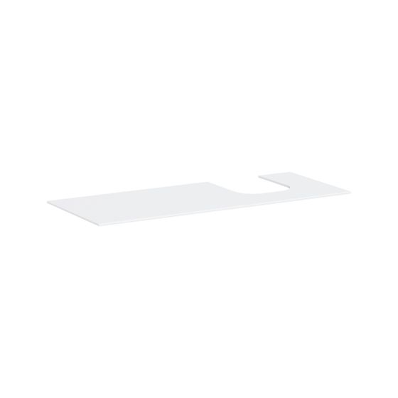 Hansgrohe Xevolos E Konsole 1370x550mm, Ausschnitt rechts für Aufsatzwaschtisch geschliffen, Mattweiß