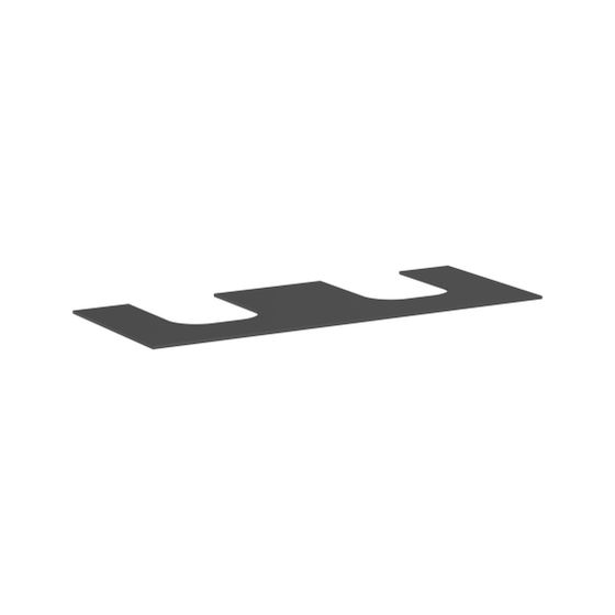 Hansgrohe Xevolos E Konsole 1370x550mm, 2 Ausschnitte für Aufsatzwaschtisch geschliffen, Schiefergrau Matt
