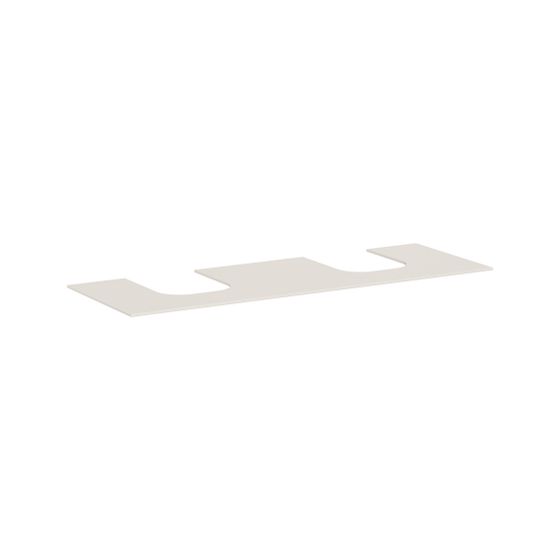 hansgrohe Xevolos E Konsole 1570x550mm Sandbeige Matt mit 2 Ausschnitten für Aufsatzwaschtisch geschliffen 580x580mm, 600x480
