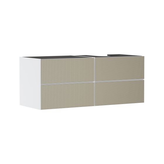 hansgrohe Xevolos E Waschtischunterschrank, Set Mattweiß 1370x550mm Front Bronze Struktur, 4 Schubk. für Konsolen, AWT, rechts