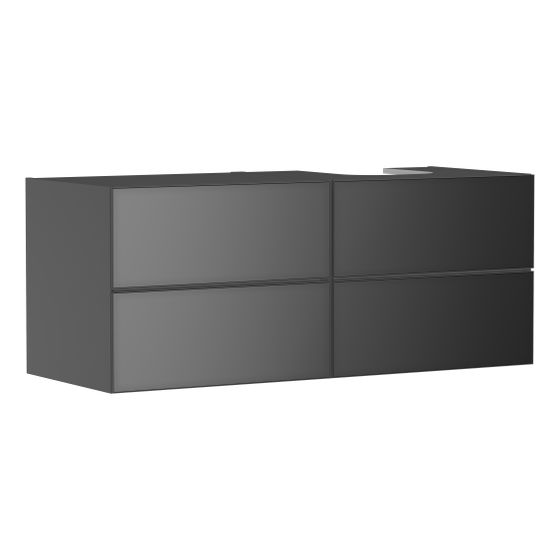 Hansgrohe Xevolos E Waschtischunterschrank Schiefergrau Matt 1370x550mm, 4 SK für Konsole, rechts, Front Schiefergrau Metallic